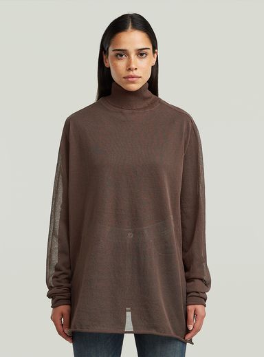 Jersey Sheer Loose Turtle Knitted